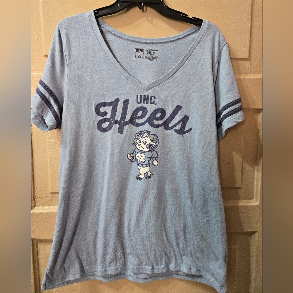 University Football UNC Tarheels Short Sleeve V-Neck Women's T-Shirt